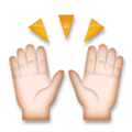 Raising Hands Emoji with Light Skin Tone, LG style