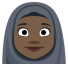 Woman with Headscarf Emoji with Dark Skin Tone, Facebook style