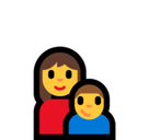 Family: Woman, Boy Emoji, Microsoft style