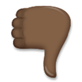 Thumbs Down Emoji with Dark Skin Tone, LG style
