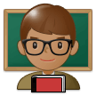 Man Teacher Emoji with Medium Skin Tone, Samsung style