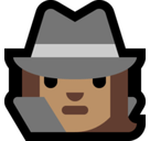 Woman Detective Emoji with Medium Skin Tone, Microsoft style