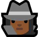 Woman Detective Emoji with Medium-Dark Skin Tone, Microsoft style