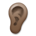 Ear Emoji with Dark Skin Tone, LG style