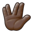 Vulcan Salute Emoji with Dark Skin Tone, Samsung style