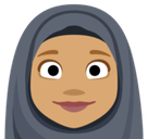 Woman with Headscarf Emoji with Medium Skin Tone, Facebook style