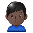 Man Pouting Emoji with Dark Skin Tone, Samsung style