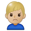 Man Frowning Emoji with Medium-Light Skin Tone, Samsung style