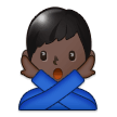 Man Gesturing No Emoji with Dark Skin Tone, Samsung style