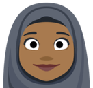 Woman with Headscarf Emoji with Medium-Dark Skin Tone, Facebook style
