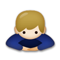 Person Bowing Emoji with Medium-Light Skin Tone, LG style
