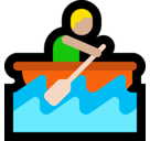Person Rowing Boat Emoji with Medium-Light Skin Tone, Microsoft style