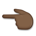 Backhand Index Pointing Left Emoji with Dark Skin Tone, LG style