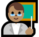 Man Teacher Emoji with Medium Skin Tone, Microsoft style