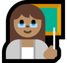 Woman Teacher Emoji with Medium Skin Tone, Microsoft style