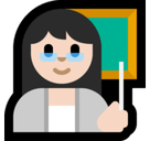 Woman Teacher Emoji with Light Skin Tone, Microsoft style