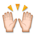 Raising Hands Emoji with Medium-Light Skin Tone, LG style
