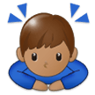 Person Bowing Emoji with Medium Skin Tone, Samsung style