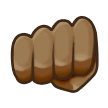 Oncoming Fist Emoji with Medium-Dark Skin Tone, Samsung style
