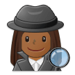 Woman Detective Emoji with Medium-Dark Skin Tone, Samsung style