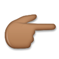 Backhand Index Pointing Right Emoji with Medium-Dark Skin Tone, LG style