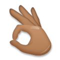 Ok Hand Emoji with Medium-Dark Skin Tone, LG style
