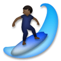 Person Surfing Emoji with Dark Skin Tone, LG style