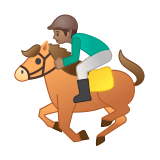 Horse Racing Emoji with Medium Skin Tone, Google style