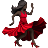 Woman Dancing Emoji with Dark Skin Tone, Apple style