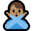 Man Gesturing No Emoji with Medium Skin Tone, Microsoft style