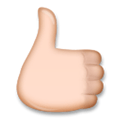 Thumbs Up Emoji with Medium-Light Skin Tone, LG style
