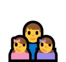 Family: Man, Girl, Girl Emoji, Microsoft style