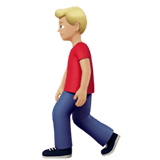 Person Walking Emoji with Medium-Light Skin Tone, Apple style