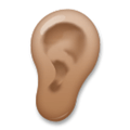 Ear Emoji with Medium-Dark Skin Tone, LG style