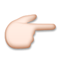 Backhand Index Pointing Right Emoji with Light Skin Tone, LG style