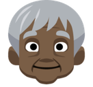 Older Person Emoji with Dark Skin Tone, Facebook style