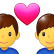 Couple with Heart: Man, Man Emoji, Samsung style