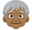Older Person Emoji with Medium-Dark Skin Tone, Facebook style