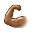 Flexed Biceps Emoji with Medium-Dark Skin Tone, Samsung style