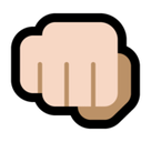 Oncoming Fist Emoji with Light Skin Tone, Microsoft style
