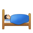 Person in Bed Emoji with Light Skin Tone, Samsung style
