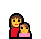 Family: Woman, Girl Emoji, Microsoft style