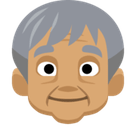 Older Person Emoji with Medium Skin Tone, Facebook style