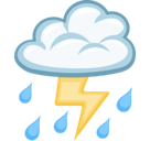 Cloud with Lightning and Rain Emoji, Facebook style