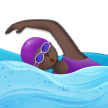 Woman Swimming Emoji with Dark Skin Tone, Samsung style
