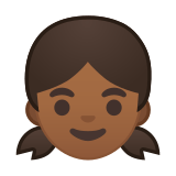Girl Emoji with Medium-Dark Skin Tone, Google style