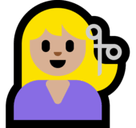Person Getting Haircut Emoji with Medium-Light Skin Tone, Microsoft style