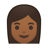 Woman Emoji with Medium-Dark Skin Tone, Google style