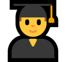 Man Student Emoji, Microsoft style