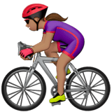 Woman Biking Emoji with Medium Skin Tone, Apple style